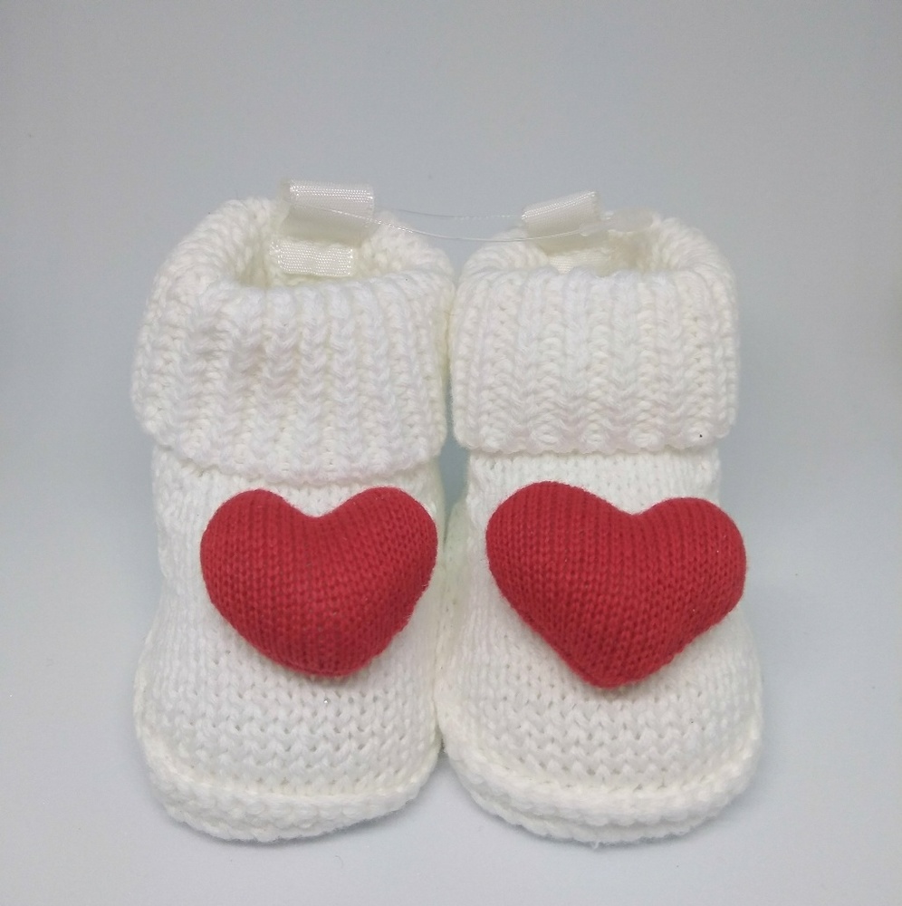 Baby Girls' Knitted Heart Slipper